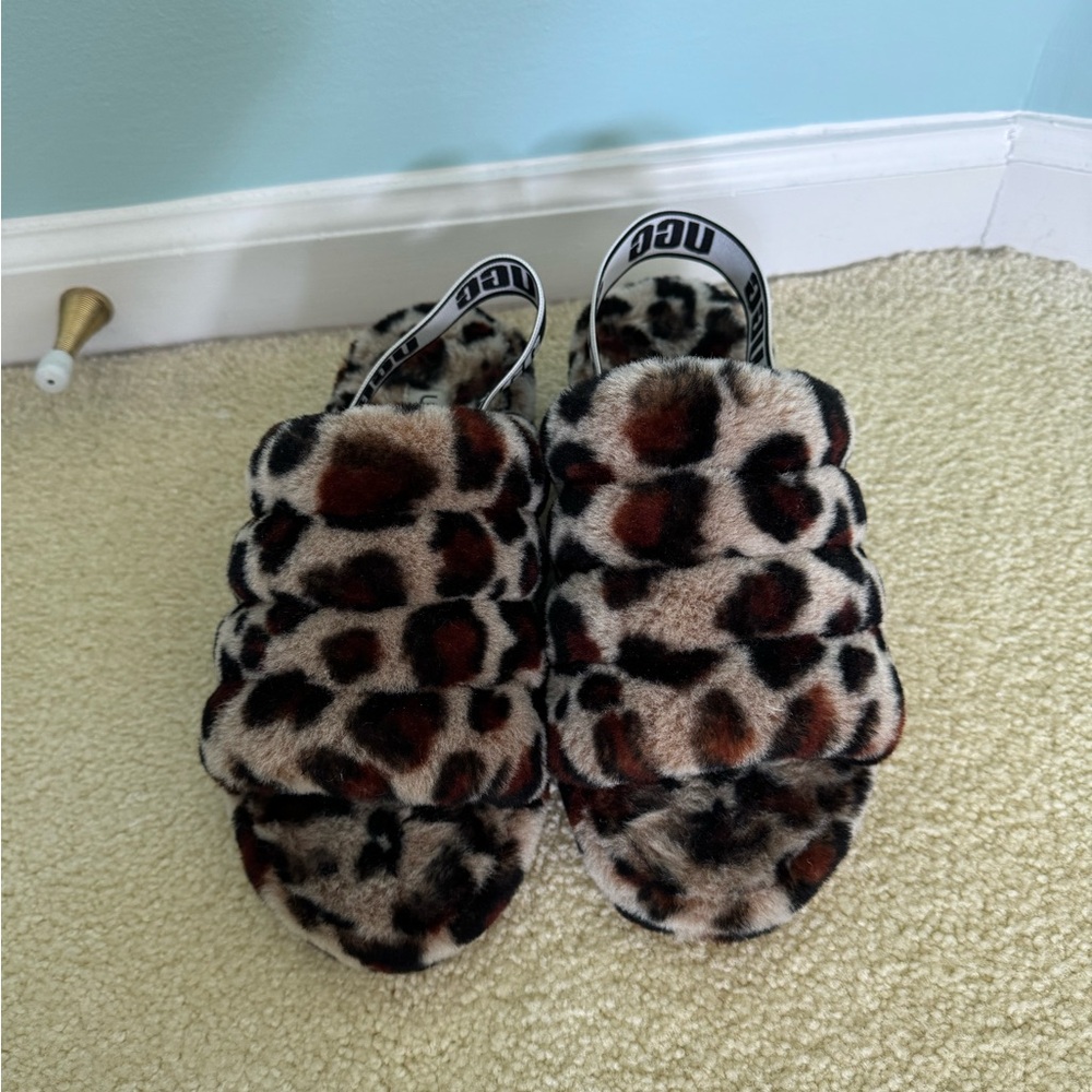 Ugh Cheetah Slippers with Straps